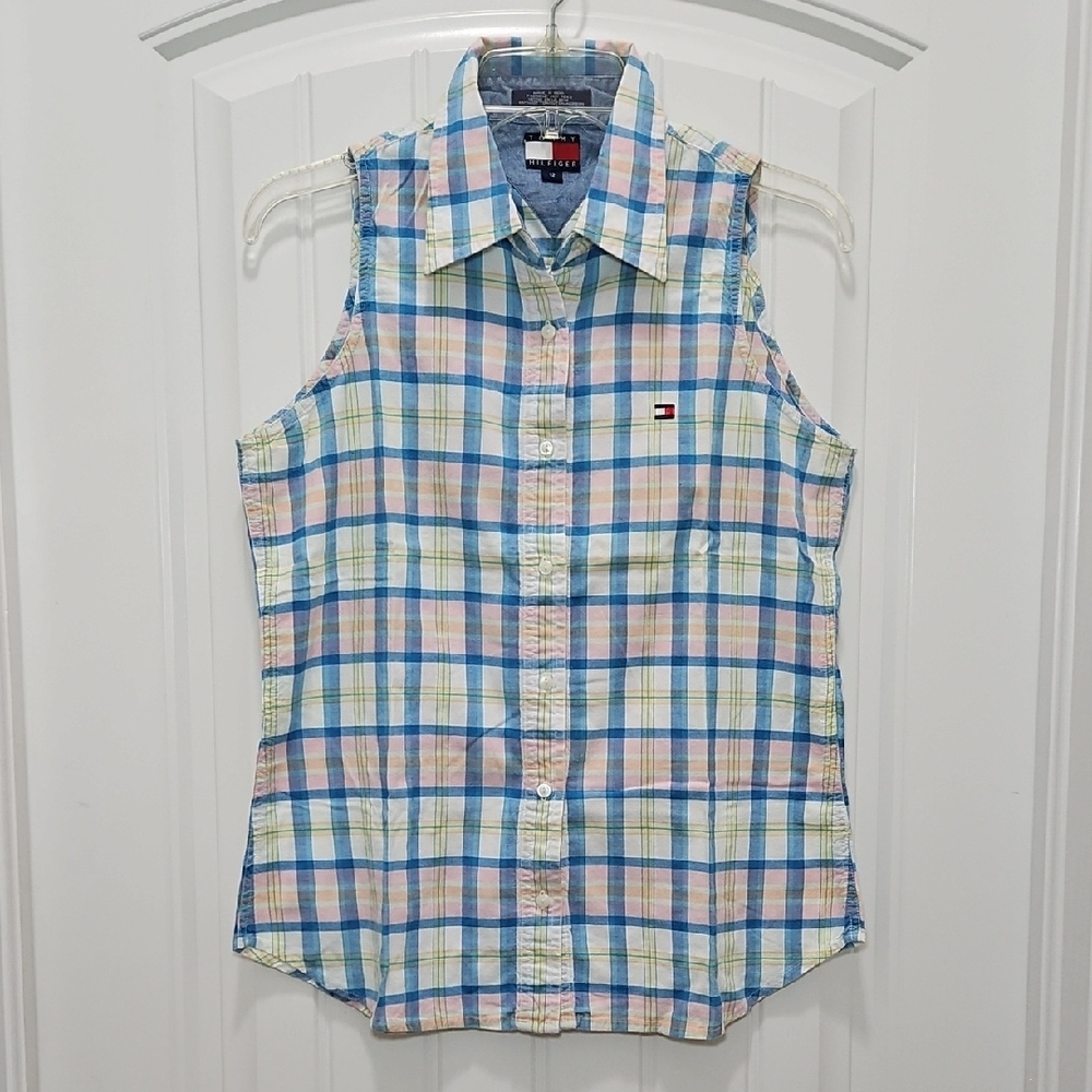 Tommy Hilfiger Multicolor Plaid Sleeveless Top